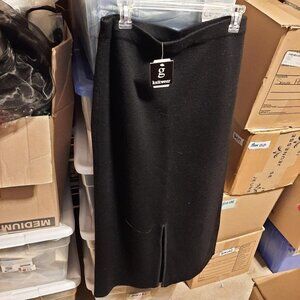 NEW TAG ! G line Knitwear WMN Maxi Business Casual Flared Long Skirt Black Sz L